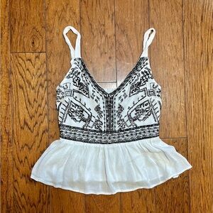 Japna Tops | Embroidered white tank top